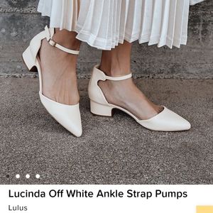 Lulus Lucinda Off White Ankle Strap Pumps